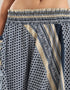 Harem pants with a wide elastic waistband